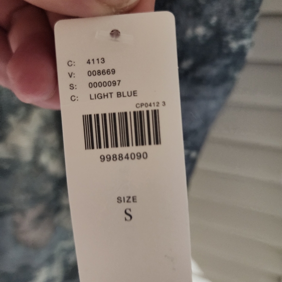 Rare Pilcro Alani Mock Neck Mystical Garden Cashmere Cream & Blue Sweater NWT S - Picture 7 of 12